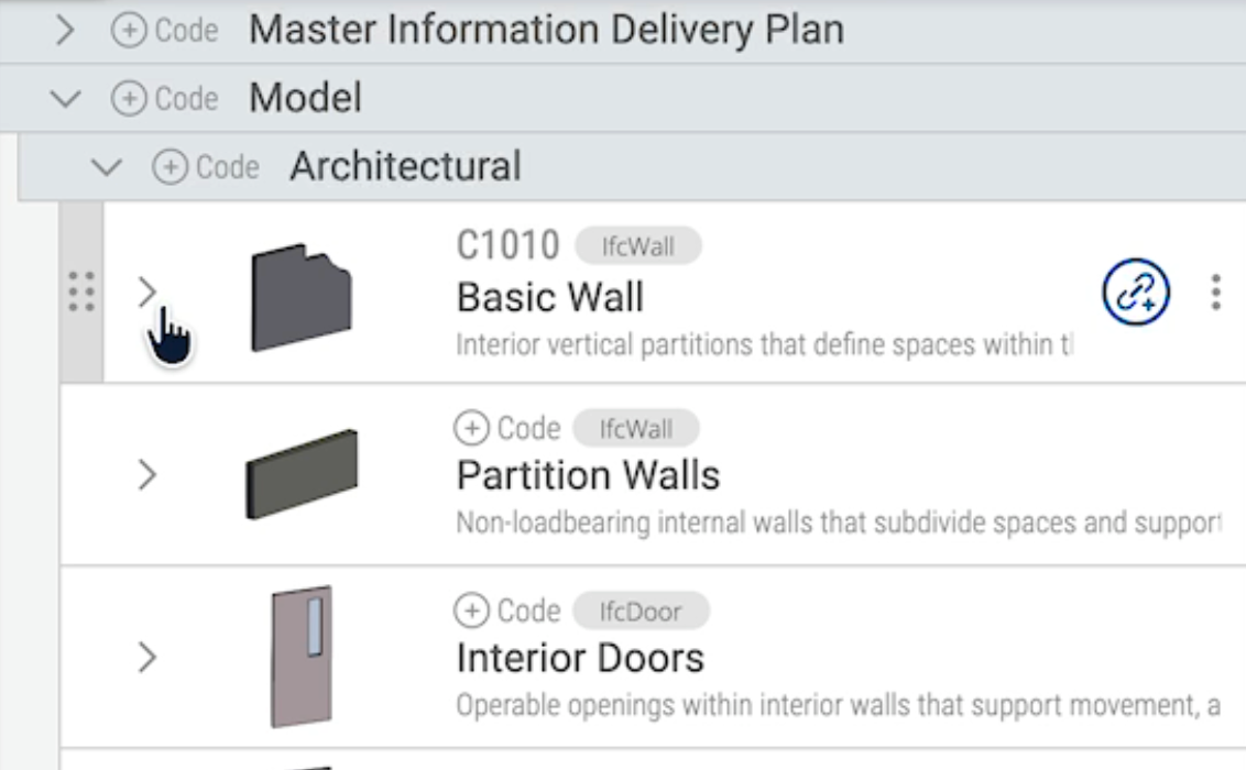 Plannerly Scope: the folder hierarchy on the left, with task rows inside a discipline folder