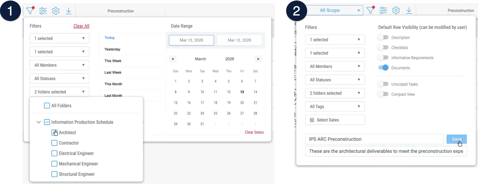 Plannerly Scope: creating a work package from the filtered scope